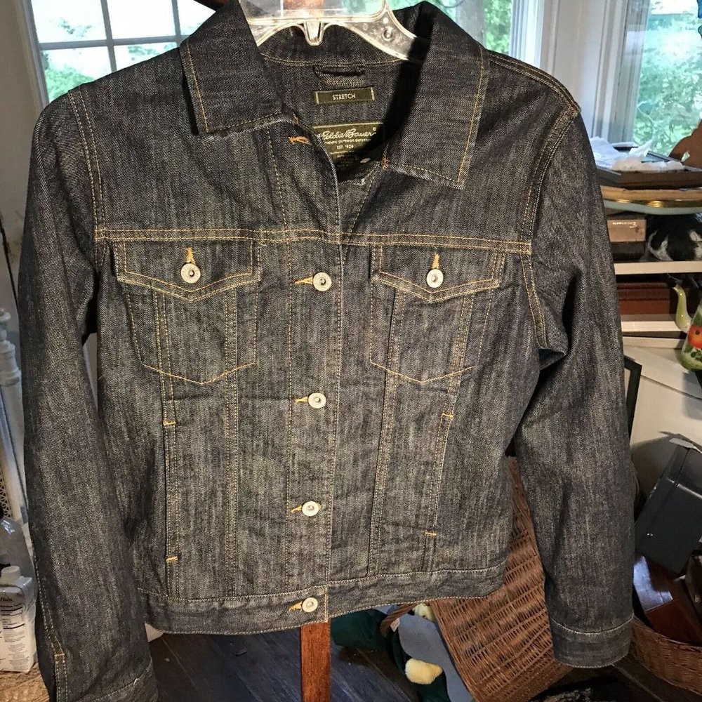 Eddie Bauer Womens Petite SP Denim Jeans Jacket